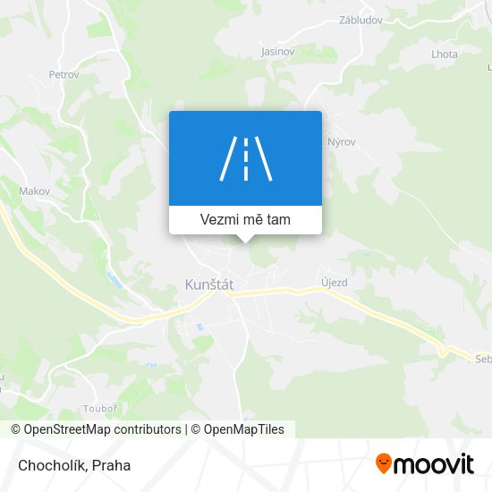 Chocholík mapa