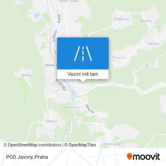 POD Javory mapa