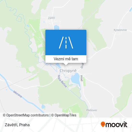 Závětří mapa