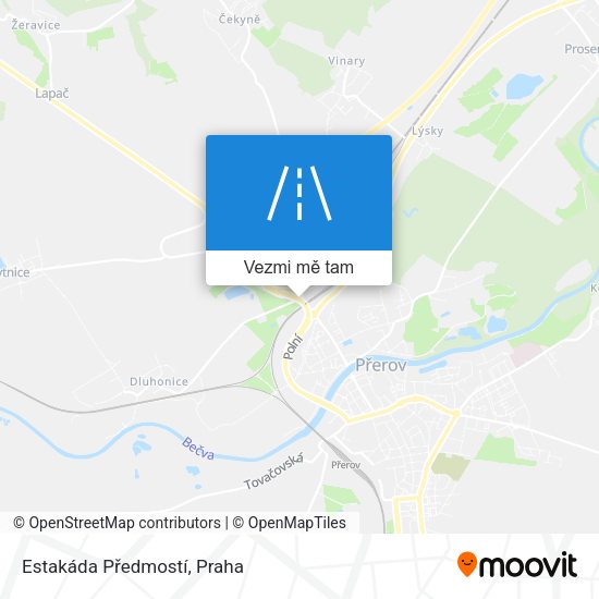 Estakáda Předmostí mapa