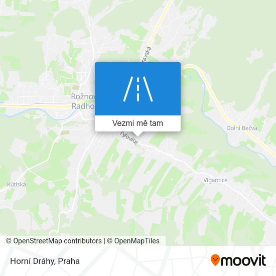 Horní Dráhy mapa
