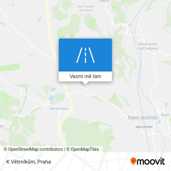 K Větrníkům mapa