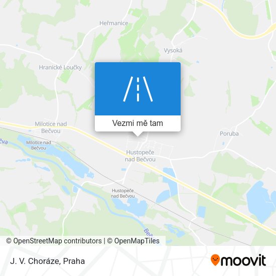 J. V. Choráze mapa
