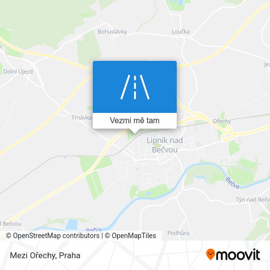 Mezi Ořechy mapa