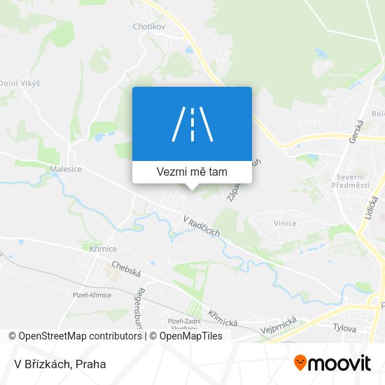 V Břízkách mapa