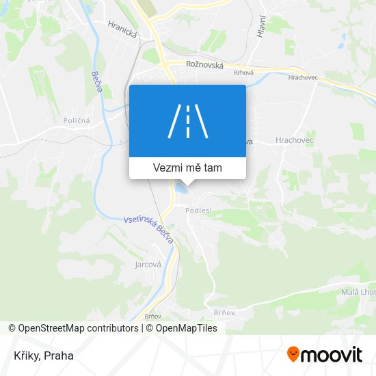 Křiky mapa