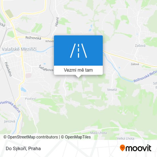 Do Sýkoří mapa