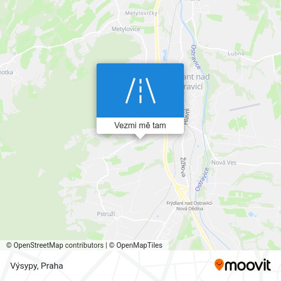 Výsypy mapa