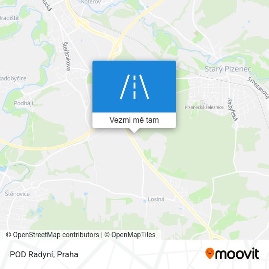 POD Radyní mapa