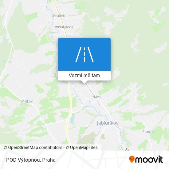 POD Výtopnou mapa