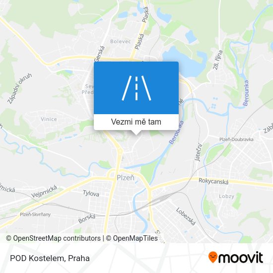 POD Kostelem mapa