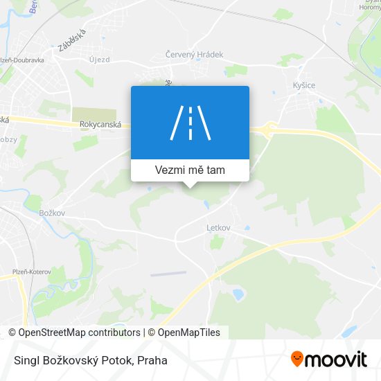Singl Božkovský Potok mapa