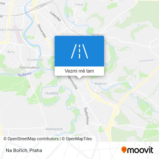 Na Bořích mapa