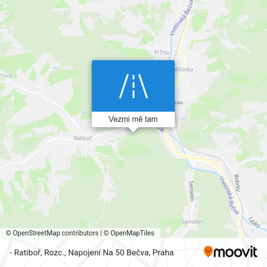- Ratiboř, Rozc., Napojení Na 50 Bečva mapa
