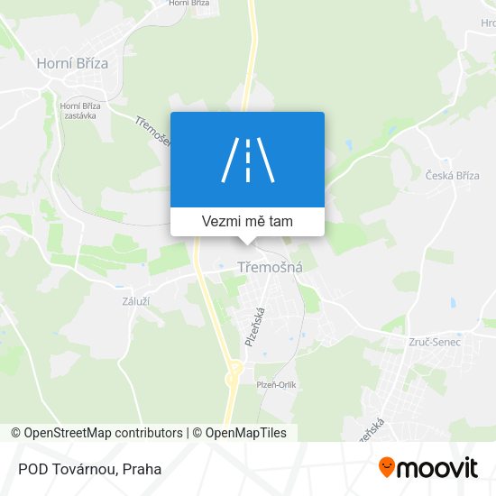 POD Továrnou mapa