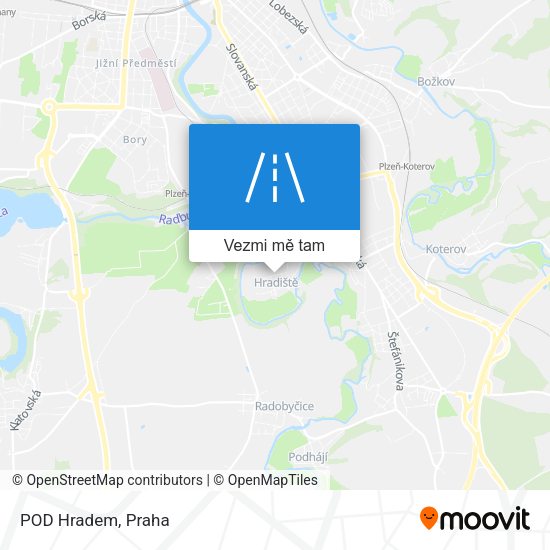 POD Hradem mapa