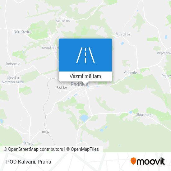 POD Kalvarií mapa