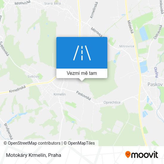 Motokáry Krmelín mapa
