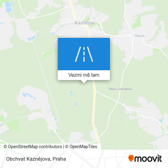 Obchvat Kaznějova mapa