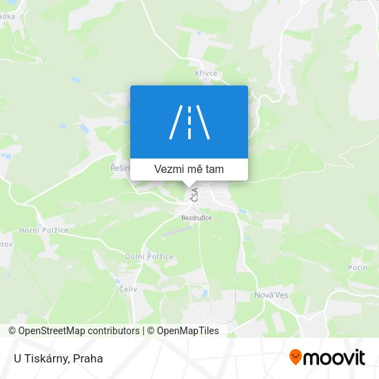 U Tiskárny mapa