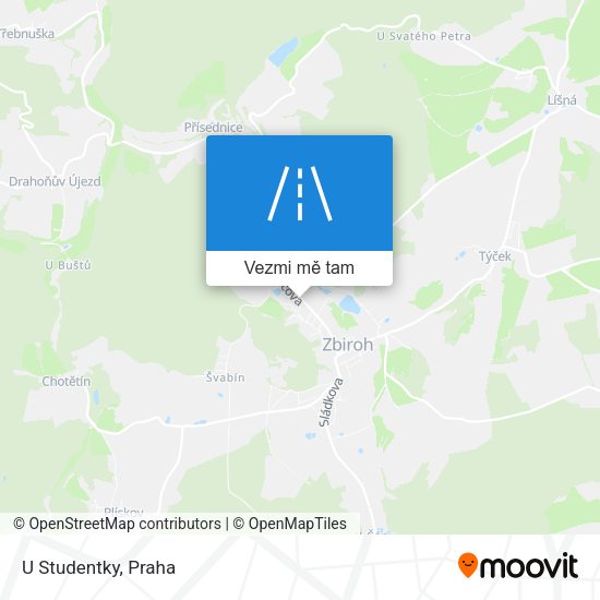 U Studentky mapa