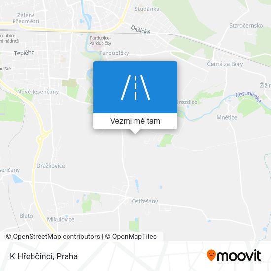 K Hřebčinci mapa