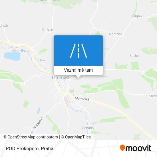 POD Prokopem mapa