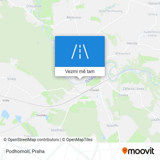 Podhomolí mapa