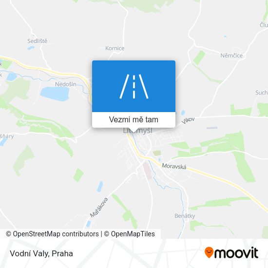 Vodní Valy mapa