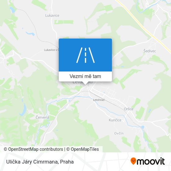 Ulička Járy Cimrmana mapa