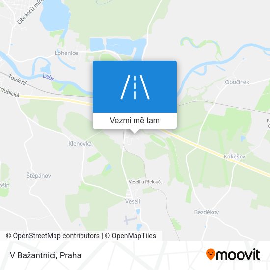 V Bažantnici mapa