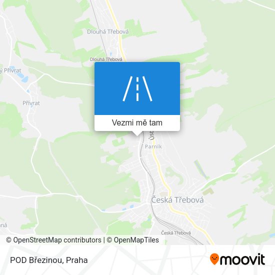 POD Březinou mapa