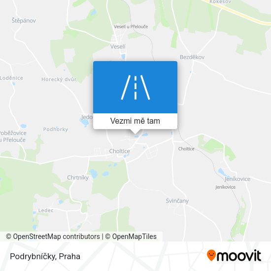 Podrybníčky mapa