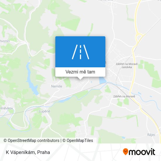 K Vápeníkám mapa