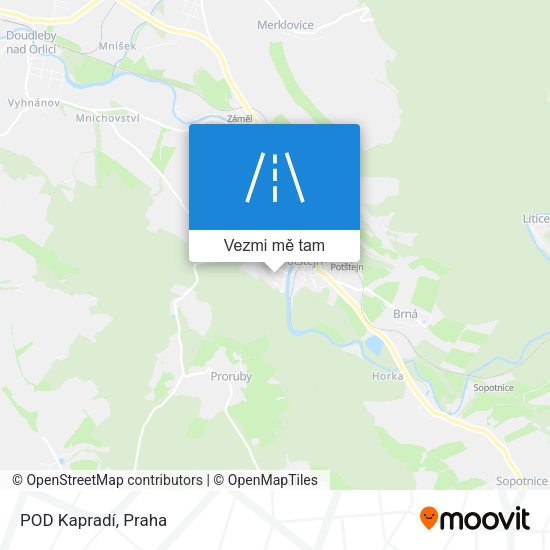 POD Kapradí mapa
