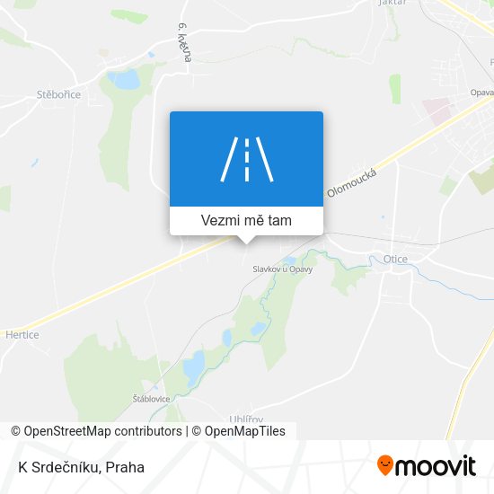 K Srdečníku mapa