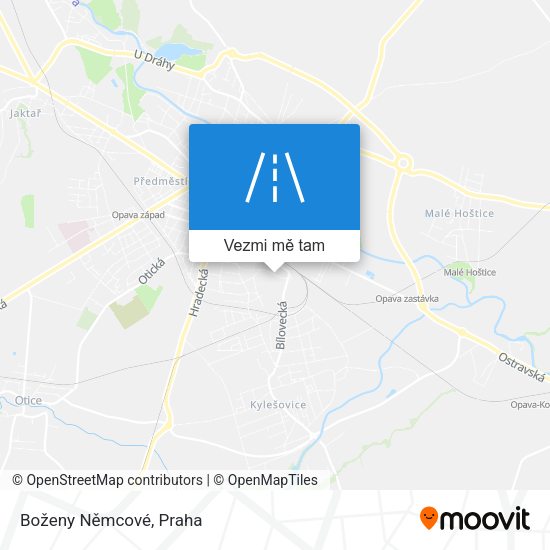 Boženy Němcové mapa