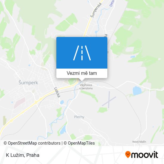 K Lužím mapa