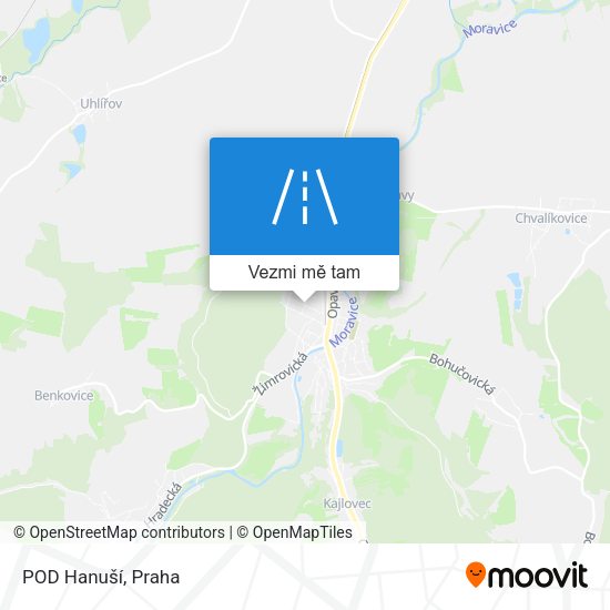 POD Hanuší mapa