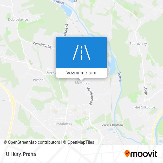 U Hůry mapa