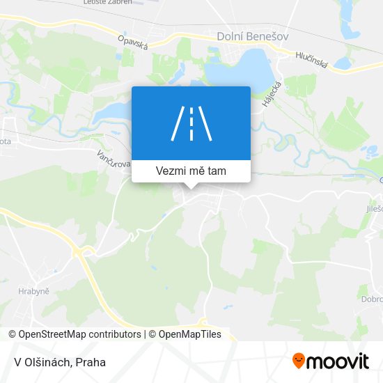 V Olšinách mapa