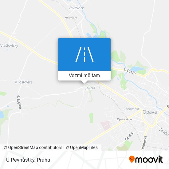 U Pevnůstky mapa