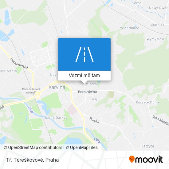 Tř. Těreškovové mapa