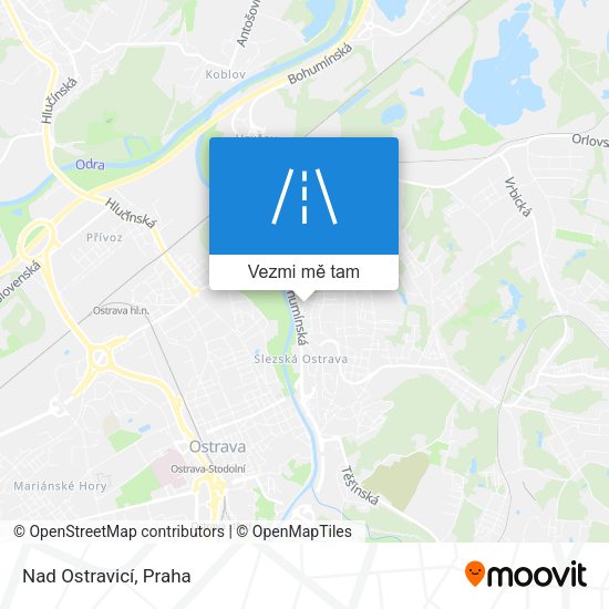 Nad Ostravicí mapa