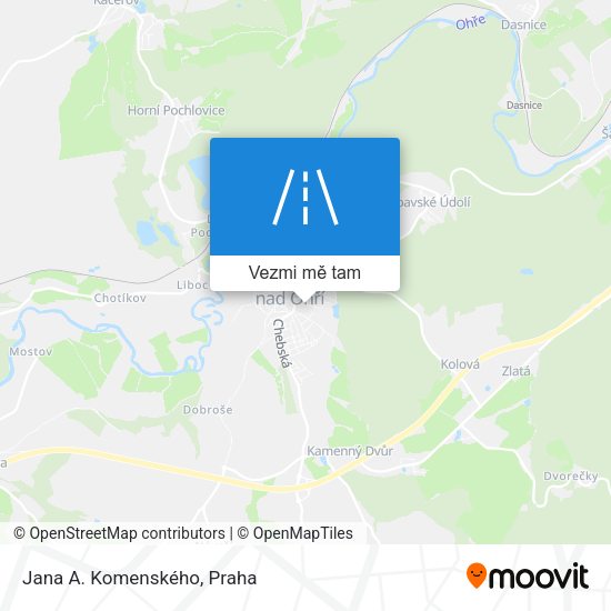 Jana A. Komenského mapa