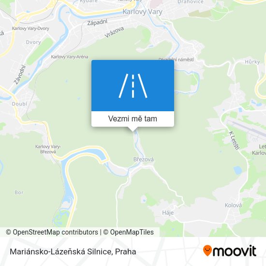 Mariánsko-Lázeňská Silnice mapa