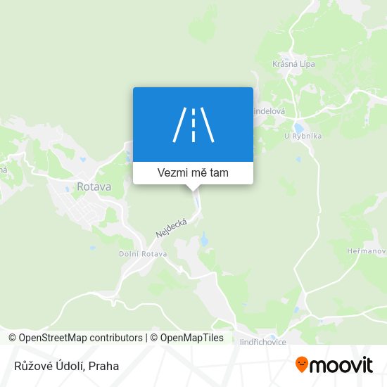 Růžové Údolí mapa
