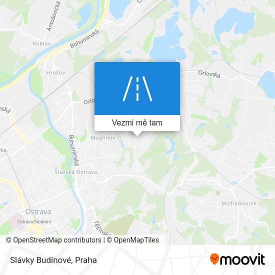 Slávky Budínové mapa