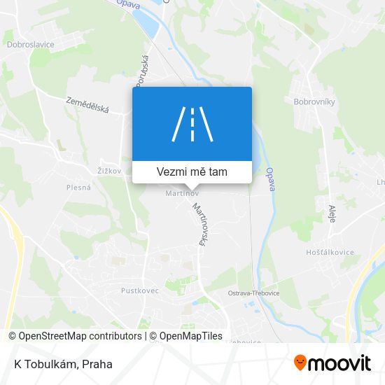 K Tobulkám mapa