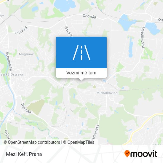 Mezi Keři mapa